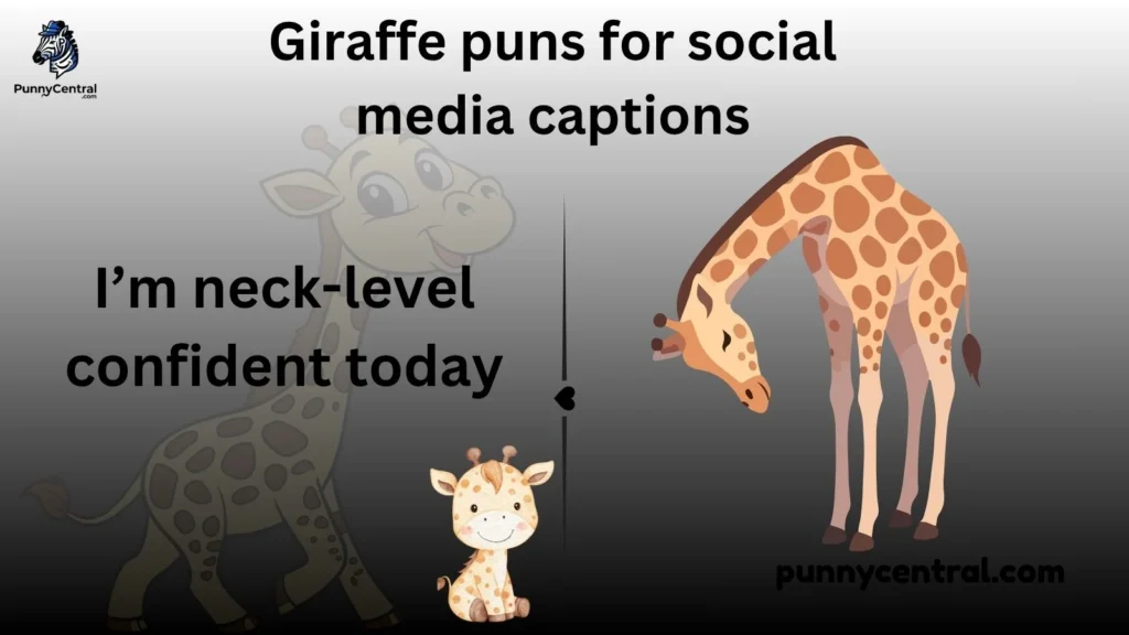 Giraffe puns for social media captions